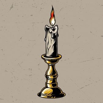 Candle Drawing Art, Mechanical Flower, Candle Background, Candle Illustration, Realistic Candles, Art And Drawing, Candle Drawing, Candle Fire, Vintage Christmas Candles