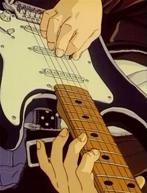 guitar anime wallpaper aesthetic Anime Concert Aesthetic, Guitar Anime Wallpaper, Anime Nerd Aesthetic, 80 Anime Aesthetic, Guitar Anime Aesthetic, Anime Guitar Aesthetic, Anime Guitar Wallpaper, 80s Anime Wallpaper, Guitar Wallpaper Aesthetic