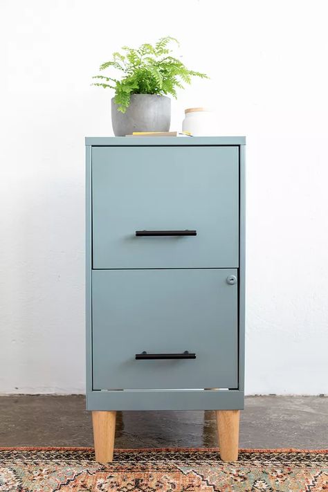 Diy Filing Cabinet, Filing Cabinet Makeover, Diy Furniture Makeover Projects, Easy Furniture Makeover, File Cabinet Makeover, Diy Furniture Makeover Ideas, Build Furniture, Metal Filing Cabinet, Therapy Office