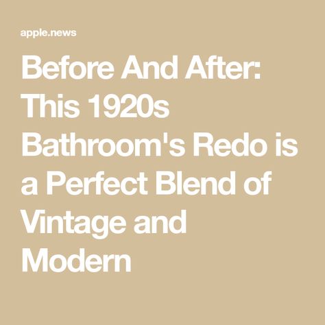 Before And After: This 1920s Bathroom's Redo is a Perfect Blend of Vintage and Modern 1920 Bathroom 1920s Style Vintage, Early 1900s Bathroom, Vintage Bathrooms 1920s, 1920 Bathroom 1920s Style, 1920s Bathroom Tile, 1920s Bathroom Original, 1920s Bathroom Ideas, Modern Craftsman Bathroom, 1920s Bathroom Remodel