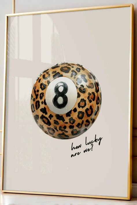 Leopard Pool Ball Print, Lucky Me Poster, Apartment Wall Art, Retro Poster, Maximalist Wall Art, Preppy Posters, Aesthetic Poster

Add some flair to your space with this leopard print 8 ball poster, a retro-inspired print that brings feel-good vibes and a funky, preppy twist to any room. Perfect for your college dorm or apartment, this bold design is sure to make your walls pop! Poster Prints Leopard, 8 Ball Aesthetic, Leopard Print Aesthetic, Preppy Posters, Maximalist Poster, Wall Art Preppy, Me Poster, Apartment Wall Art, Posters Aesthetic