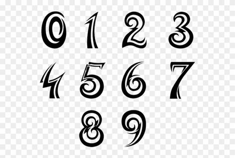 Numbers Font Tattoo Design - Number Fonts Clipart Unique Number Fonts, Numbers Tattoo Designs, Number Fonts For Tattoos, Cool Number Fonts, Number Tattoo Design, Font Tattoo Design, Best Number Fonts, Simple Tattoo Fonts, Font Reference