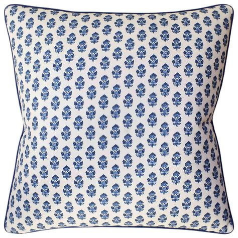 Pillows : Julian Ryan Studio Pillows, Blue Pillows Decorative, Luxury Throws, Pillow Collection, Printed Throw Pillows, Indigo Blue, Sofa Pillows, Fabric Covered, Hidden Zipper