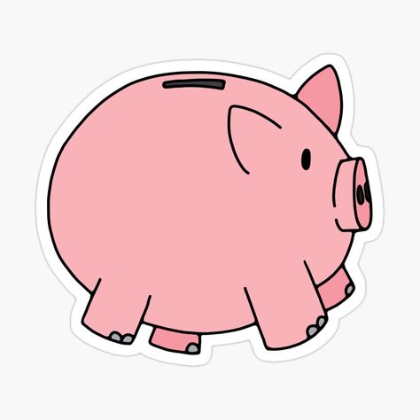 Piggy Bank Clipart, Piggy Bank Illustration, Bank Illustration, Pink Piggy Bank, Redbubble Stickers, Pigs, Piggy Bank, Awesome Products, Independent Artist