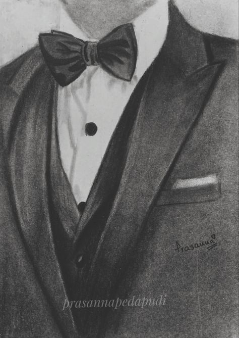 Bowtie Drawing, Tie Sketch, Bow Tie Drawing, Bow Tie Knot, Tie Drawing, Inktober Art, 1920s Art, Bow Knot, Charcoal Drawing