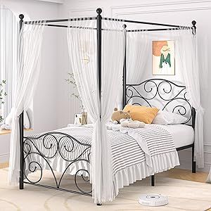 Twin canopy bed