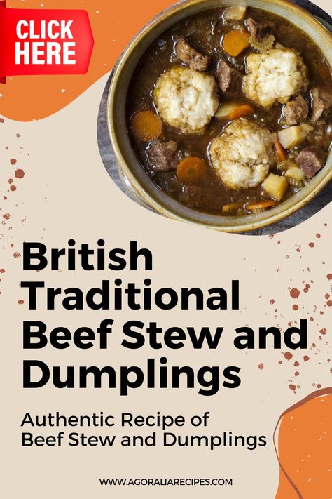 Savor the warmth of winter with a classic British Traditional Beef Stew and Dumplings! This dish, a staple on British dinner tables for years, combines slow-cooked rich beef, an array of veggies, and fluffy suet dumplings. The tradition of dumplings dates back to AD 50, evolving from a simple flour-water mix. Even King John was a dumpling enthusiast, decreeing wine and dumplings for his court every Sunday. Dive into this timeless recipe for a cozy and flavorful evening! 🍲🇬🇧 #BritishCuisine Beef Stew And Dumplings, Suet Dumplings, British Dinner, Rich Beef Stew, Beef Stew With Dumplings, Traditional Beef Stew, Beef Dumplings, Beef And Vegetables, Stew And Dumplings