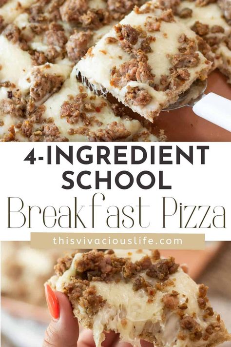 School Breakfast Pizza, Easy Kids Breakfast, Breakfast Pizza Recipe, Diy Breakfast, School Breakfast, Pizza Recipes Easy, Filling Breakfast, Homemade Breakfast, Sausage Gravy