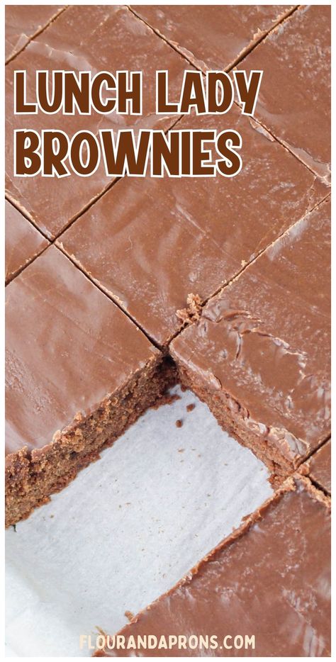 Indulge in the best lunch lady brownies with this easy recipe. These brownies are the ultimate chocolate dessert, featuring a rich cocoa flavor and a smooth frosting. Perfect for dessert, after-dinner treats, or school lunchroom brownies! Lunchroom Ladies Brownies, Lunch Lady Brownies Sheet Pan, Cafeteria Brownies, Lunchroom Brownies, Lunch Lady Brownies Recipe, 9x13 Brownie Recipe, School Lunchroom, Lunch Lady Brownies, Easy Brownies