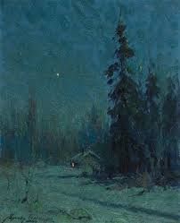 Laurence Sydney | The North Star | MutualArt Istoria Artei, Moonlight Painting, The North Star, رعب نفسي, Snowy Landscape, Winter Painting, Virginia Woolf, Night Painting, Winter Art