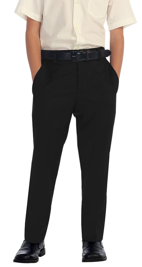 PRICES MAY VARY. Dress Pants Flat Front Adjustable Waist With 2-4 Inches Room 80% Polyester, 20% Rayon 2 Front Pockets, 2 Back Pockets Toddlers Kids Little Boys Dress Pants, 2T ~ 18, Flat Front, Adjustable Waist With 2-4 Inches Room Clue Costume, Kids Dress Boys, Black Pants Men, Fun Pants, Dress Slacks, Star Dress, Black Dress Pants, Jogger Jeans, Big Boys