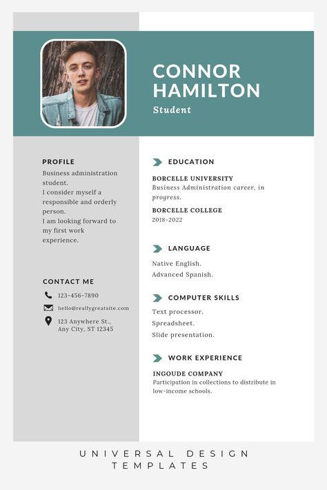 Introduce yourself with our White and Green Simple Student CV/Resume template. Perfect for students and recent graduates, this design combines simplicity with a fresh touch of green to create a clean and inviting look. Fully customizable and easy to edit, it's ideal for highlighting your education, skills, and experiences. Download instantly and personalize to start your career journey on a professional note. Cv For Students Without Experience, Cv For Students, Student Cv, Simple Cv, Simple Resume Template, Student Resume, Introduce Yourself, Cv Resume Template, Cv Resume