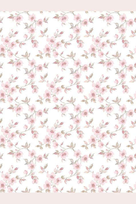 A pretty floral wallpaper with an intricate leaf and flower design - from the cherry blossoms to the wispy leaves and stems.  Whether your home is traditional or modern, this wallpaper will complement your space to perfection. The beauty of this wallpaper is that not only will it add style to your walls, but it will also cover slight imperfections, giving your room the finish you want.  Whether you are looking for a floral wallpaper for a living room, bedroom or dining room, this paper could be Ditsy Floral Bedroom, Pink Room Wallpaper, Pink Wallpaper Room, Flower Pink Background, Pink Floral Mac Wallpaper, Pink Ditsy Floral Wallpaper, Small Floral Wallpaper Pink, Blush Pink Wallpaper Flower, Pink Flower Background