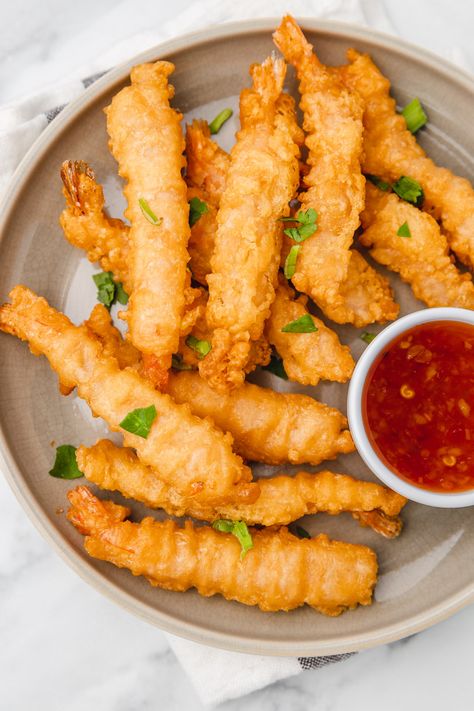 Air Fryer Tempura Shrimp (From Frozen) - cravingsmallbites.com Tempura Air Fryer Recipes, Air Fry Tempura, Tempura Air Fryer, Air Fryer Tempura, Air Fryer Tempura Vegetables, Air Fryer Tempura Shrimp, Air Fryer Vegetable Tempura, Fried Shrimp Batter, Battered Shrimp Recipes