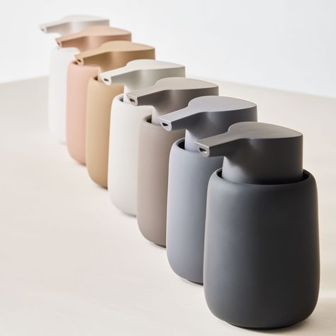 Looking to upgrade your sink-side accessories? The Sono Collection by Blomus features gentle shapes, perfectly rounded edges and the most tactile surface with an exquisite silk matte finish. The collection is crafted from ceramic, composite and silicone and includes a liquid Soap Dispenser, Tumbler and Tray (coming soon!). The SONO Collection is exceedingly functional, yet reflects the brand's aesthetic vision creating a calming and harmonious setting for your everyday routines. Blomus @blo... Bathroom Counter Decor, Modern Bathroom Accessories, Bathroom Storage Solutions, Bamboo Bathroom, Teen Furniture, Counter Decor, Bathroom Counters, Kitchen Soap, Modern Mirror