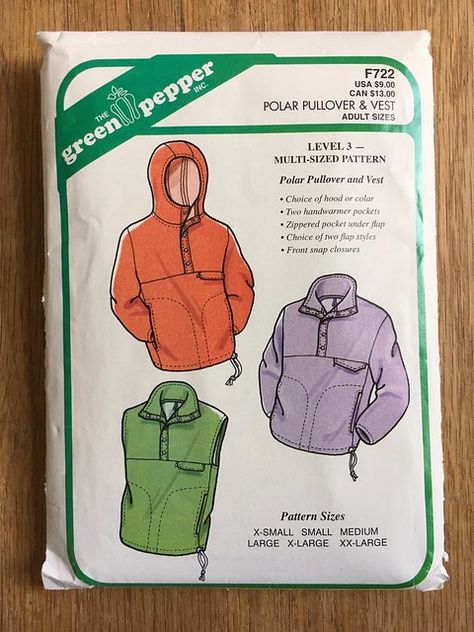 Fleece Sewing Patterns, Pullover Sewing Pattern, Fleece Jacket Pattern, Sweater Sewing Pattern, Fleece Sewing Projects, Patagonia Style, Fleece Patterns, Sewing Fleece, Green Pepper