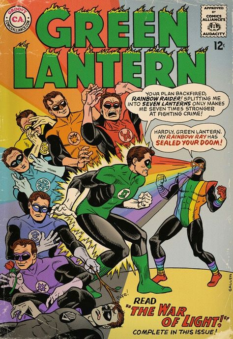 Rainbow Raider vs Green Lantern Rainbow Lanterns, Green Lantern Hal Jordan, Hal Jordan, Silver Age Comics, Action Comics, Green Lantern Corps, Univers Dc, Classic Comic Books, Comic Book Store