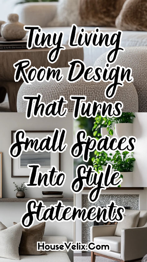 Tiny living room design doesn’t have to feel cramped when you approach it with clever layouts, light-enhancing colors, and multi-functional furniture. Think vertical storage, sleek furniture styles, and minimalist decor to make every inch feel intentional. From cozy seating arrangements to compact coffee tables, these ideas promise to inspire fresh takes on small space living. Incorporate soft lighting and subtle textures to bring warmth and character without overwhelming your room’s layout. Sleek Furniture, Vertical Storage, Multifunctional Furniture, Tiny Living, Furniture Styles, Subtle Textures, Small Space Living, Small Living Room, Seating Arrangements