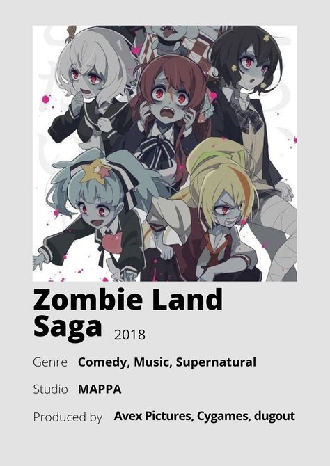 Manga Zombie, Zombie Poster, Show Recommendations, Anime Watchlist, Anime Zombie, Anime To Watch, Zombie Land Saga, Zombie Land, Shojo Anime