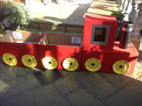 Train Dramatic Play Preschool, Trains Preschool, Cardboard Train, Train Birthday Theme, Diy Train, Train Theme Birthday Party, Kids Church Activities, Halloween Train, Train Crafts