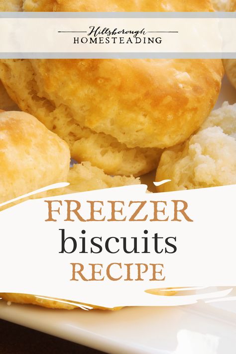 Homemade Biscuits To Freeze, Frozen Biscuits Recipes, Make Ahead Biscuits, Freezer Stocking, Freezer Biscuit Recipe, Homemade Freezer Biscuits, Freezer Biscuits, Yeast Biscuits, Homesteading Food