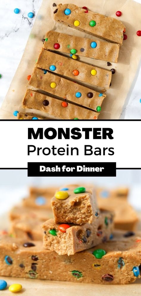 Healthy Monster Cookie Bars, Peanut Butter Oat Protein Bar, Protein Recipes With Protein Powder, Oat Flour Protein Cookies, What To Mix Protein Powder With, Homemade Protein Bars For Kids, Protein Powder Treats, Cookie Dough Protein Bars, Peanut Butter Cookies With Protein Powder