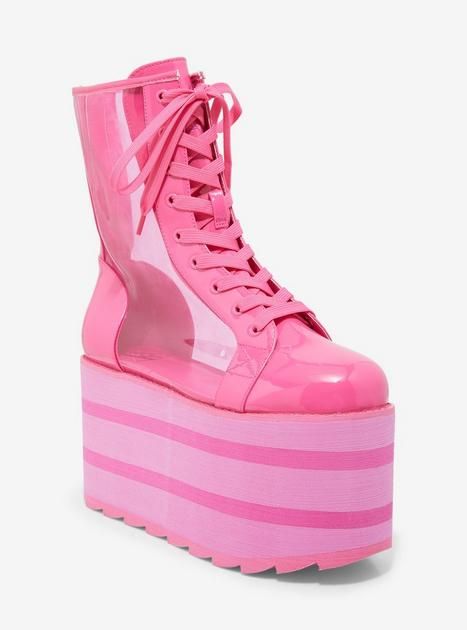 Kawaii, Kawaii Platform Shoes, Pink Platform Sneakers, Rocker Boots, Yru Shoes, Oc Reference, Homecoming Outfit, Princess Design, Pink Platform