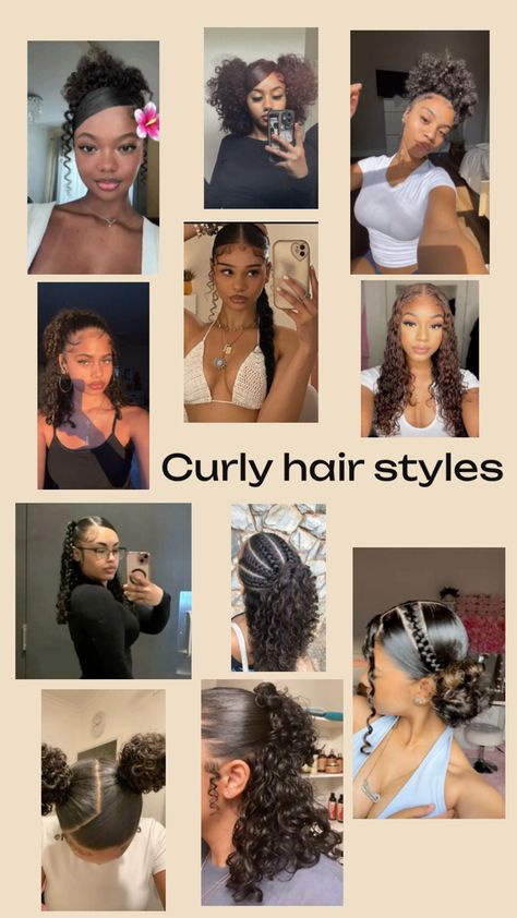 Curly Braided Hairstyles, Perfect Curly Hair, Quick Curly Hairstyles, Curly Hair Care Routine, Mixed Curly Hair, Curly Hair Videos, Quick Natural Hair Styles, Cute Curly Hairstyles, Dyed Hair Inspiration