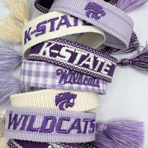 pop of power purple? no problem! our K-State game day bracelets are in stock and ship next day…. tap to shop the entire collection and #styleyourstack for Saturdays in The Bill 🏈💜 . G O S T A T E! . #kansasstate #gostate #gocats #powercat #kstategameday #thelittleapple #braceletstack #gamedayootd #wildcatfootball #backtoschool #bts #gamedayfashion #gamedaybracelet #peggyfalkenbergdesigns Gameday Fashion, Wildcats Football, K State, Dream College, Kansas State, The Bill, No Problem, Bracelet Stack, Wild Cats