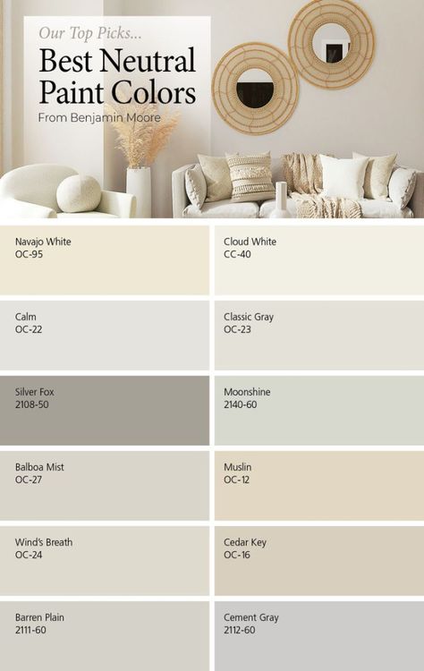 When it comes to choosing a wall color for your Best Neutral Paint Colors Neutral living room colors, Room wall... Neutral Living Room Colour Palettes, Light Living Room Colors Paint, Light Neutral Living Room Paint, Neutral Paint Color Bedroom, Wall Paint Neutral Colors, Neutral Room Paint Colors, Cream Palette Colour Schemes, Light Cream Wall Color, Cream Paint Colors Living Room