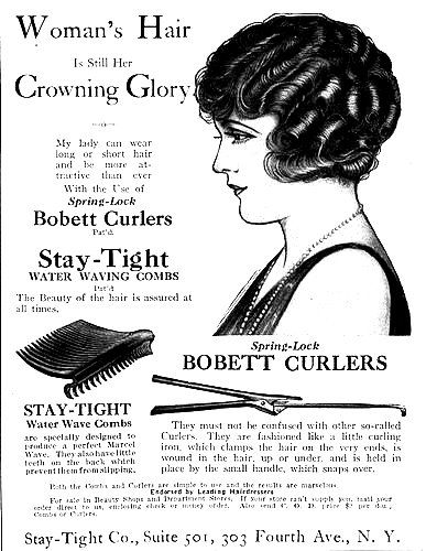 An advertisement showing combs and curlers to make marcel waves. Marcel Waves, Finger Wave Hair, Waves Tutorial, 1920s Hair, Finger Waves, Pin Curls, Retro Waves, Retro Hairstyles, Hair And Makeup Artist