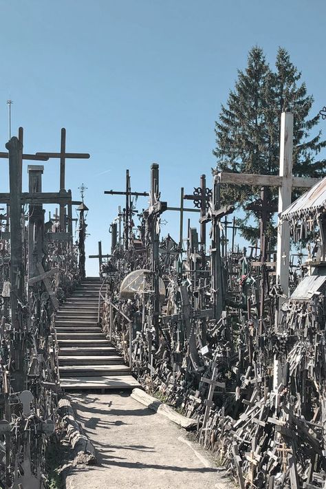 Hill of Crosses (Kryžių kalnas), Lithuania Hill Of Crosses, Lithuania Travel, Capricorn Aesthetic, Aesthetic Tips, Baltic Region, Travel Globe, Baltic States, Unique Places, European Tour