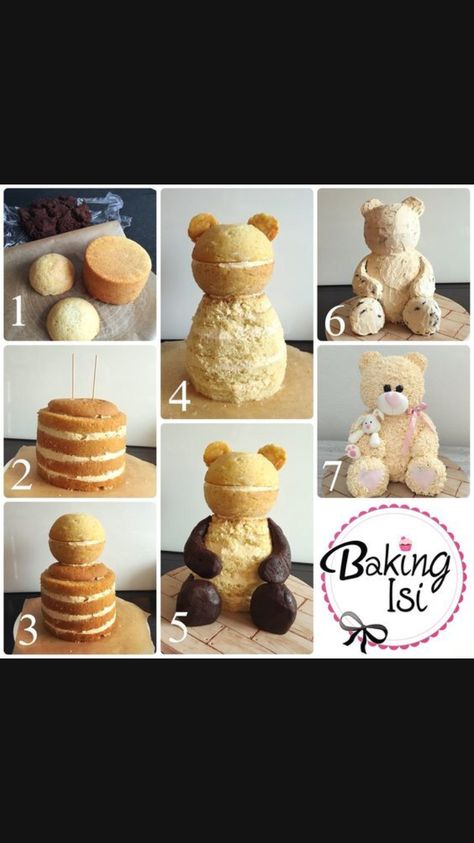 Teddy Making, Tort Special, Tårta Design, Teddy Cakes, Teddy Bear Cake, Teddy Bear Cakes, Bear Cake, Sculpted Cakes, Animal Cakes