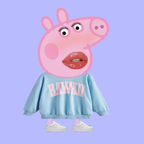 Preppy Peppa Pig Photos, Preppy Peppa Pig Pfp, Peppa Pig Baddie, Preppy Characters, Preppy Peppa, Peppa Pig Pictures, Preppy Family, Duolingo App, Papa Pig