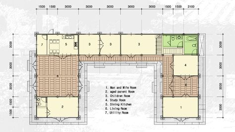 plan of general korean traditional hanok. Korean Houses Traditional, Hanok House Plan, Hanok Floorplan, Korean House Floor Plan, Korean House Plan, Korean House Design, Hanok House, Korean Traditional House, Traditional Korean House