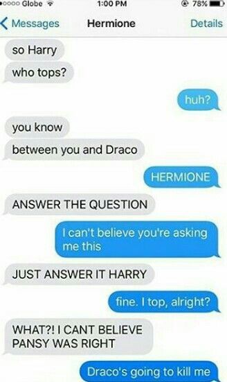 Drarry Top Harry, Bottom Draco X Harry, Drarry Top Draco, Top Draco Bottom Harry, Top Harry X Bottom Draco, Harry Potter Texts, Drarry Fanart, Funny Harry Potter Jokes, Harry Draco