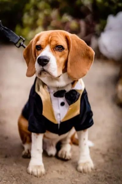 Beagle dressed in a tuxedo for a wedding Beagle Wedding, Employee Appreciation Party, Pet Wedding Photos, Beagle Names, Pet Photoshoot, Wedding Dogs, Christian Bride, Animal Photoshoot, Dog Tuxedo