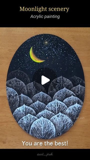 choi_hyun on Instagram: "Moonlight night scenery 🌜Acrylic painting idea" Instagram, Night Painting Moonlight, Painting Moonlight, Night Scenery, Night Painting, Acrylic Painting, On Instagram