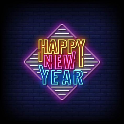 Happy new year neon signs style text vec... | Premium Vector #Freepik #vector #background #banner #poster #christmas Happy New Year Neon, Poster Christmas, New Year Banner, Background Banner, Vector Background, Banner Design, Premium Vector, Happy New, Happy New Year