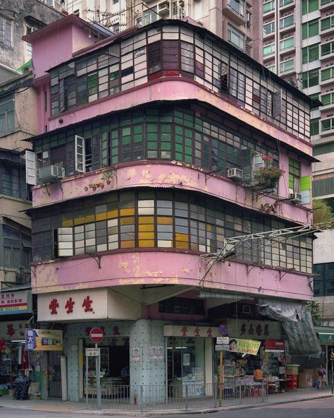 Tokyo Dome, Pink Building, Michael Wolf, Environment Reference, Wolf Photography, Architecture Inspiration, Corner House, Brutalism, City Aesthetic