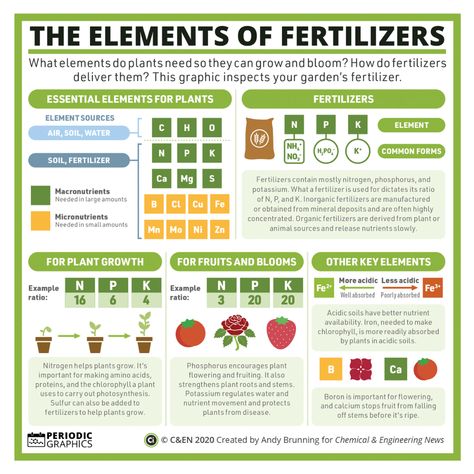 Periodic Graphics: The elements of fertilizers Horticulture Education, Vegetable Garden Diy, Compound Interest, Chicken Garden, Agriculture Education, Plant Nutrients, The Periodic Table, Fertilizer For Plants, Plant Science