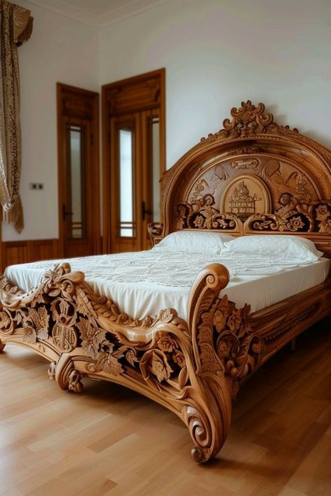 Bedroom Set Designs, Mythology Paintings, Double Bed Designs, Bed Design Ideas, 7 February, Wood Bed Design, Classic Furniture Design, Bed Frame Design, Wooden Bed Design