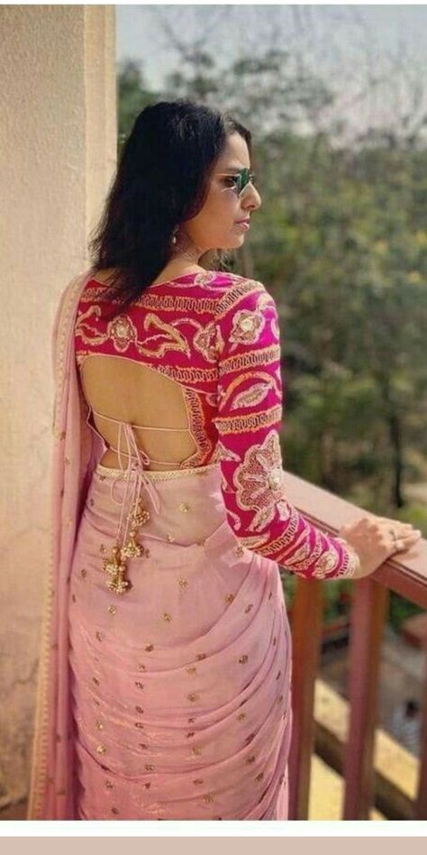 blouse designs back side Stylish Back Design For Blouse, Blouse Patterns Latest Back Side, Backless Blouse Pattern, Back Side Blouse Pattern, Blouse Patterns Back Side, Back Of Blouse Designs, Blouse Back Side Designs Latest, Plain Blouse Designs Latest Back Side, Trendy Blouse Back Designs