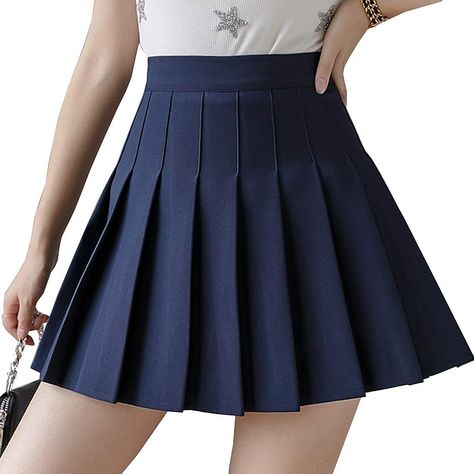 Mode Tartan, Skater Design, School Uniform Skirts, Blue Pleated Skirt, Plain Skirt, Short Pollera, School Skirt, Skirt Lining, High Waisted Pleated Skirt