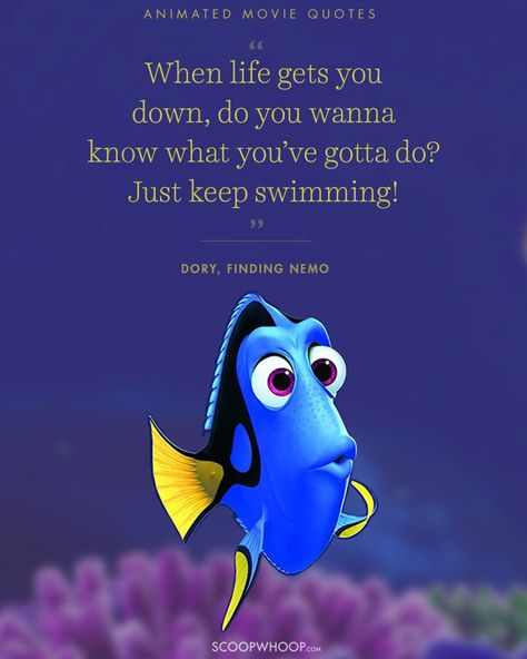 15 Animated Movies Quotes That Are Important Life Lessons Citations Disney, Life Quotes Disney, Frases Disney, Cute Disney Quotes, Disney Inspiration, Walt Disney Quotes, Animation Quotes, Swimming Quotes, Movies Quotes