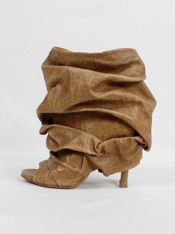 Gum Boot, Tabi Boots, Walter Van Beirendonck, Margiela Shoes, Brown Paper Bag, Black Boots Tall, Shoe Inspo, Slouched Boots, Brown Paper