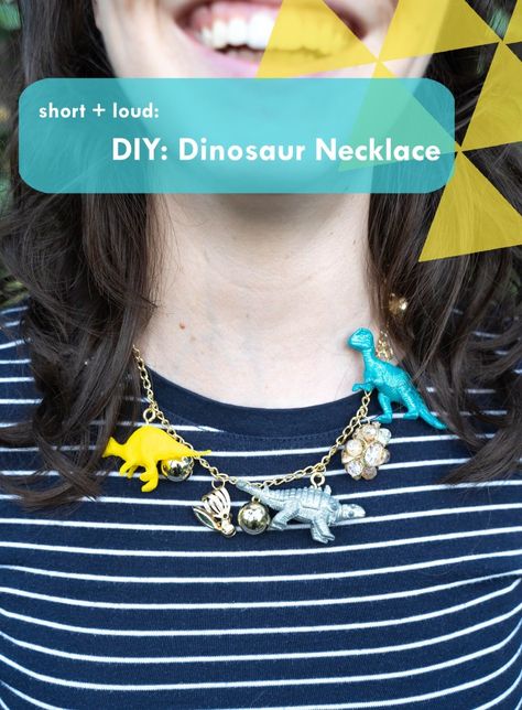 Loud Jewelry, Dinosaur Diy, Dinosaurs Toys, Make Your Own Necklace, Plastic Dinosaur, Jewelry Homemade, Dinosaur Necklace, Dinosaur Crafts, Modern Necklace