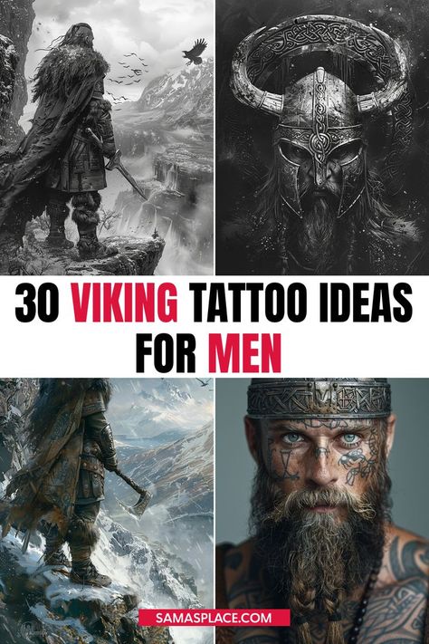 Viking tattoo ideas for men, featuring Norse symbols and warrior-inspired designs symbolizing bravery Viking Tattoo For Men, Viking Tattoo Ideas For Men, Viking Tattoo Ideas, Viking Warrior Men, Viking Tattoos For Men, Thor Tattoo, Runes Norse, Meaningful Symbol Tattoos, Norse Mythology Tattoo