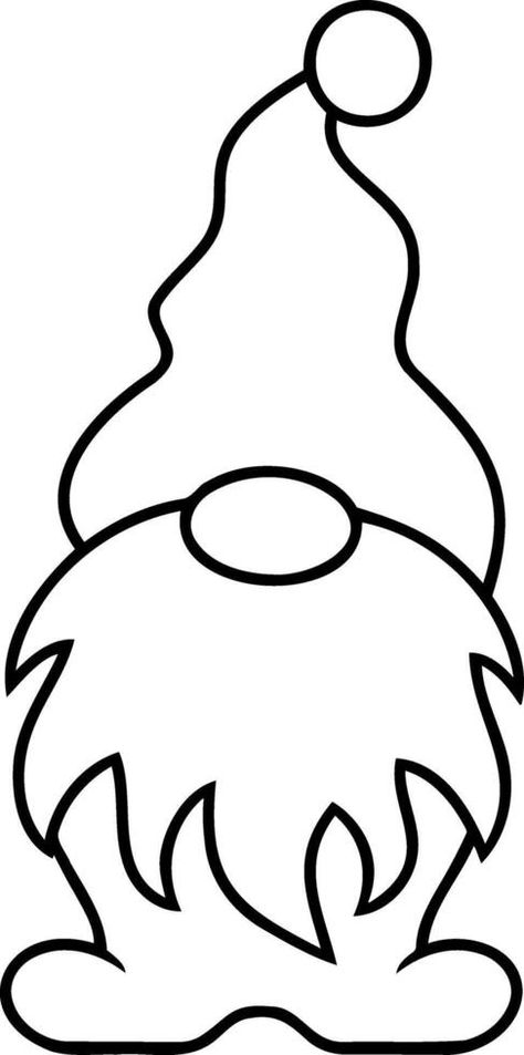 Doodle gnome clip art Sketch cartoon Gnome Hat Drawing, Gnome Stencil Free Printable, How To Draw A Gnome, Gnome Template Free Printable, Gnome Drawing Simple, Cute Gnome Drawing, Gnome Doodle, Gnome Template, Trading Card Ideas