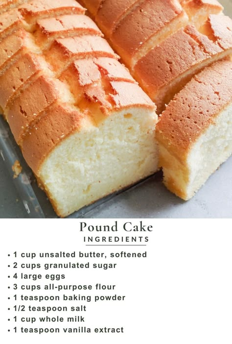 Pound Cake Recipes Videos, Quick N Easy Desserts, Butter Pound Cake Recipe Moist, Homemade Pound Cake Recipe, Vegan Pound Cake, Easy Sponge Cake Recipe, Homemade Baking Recipes, Homestead Cooking, Pound Cake Recipes Easy